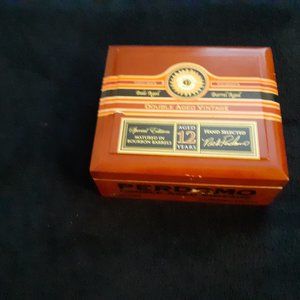 COPY - Perdomo Aged 12 Years all wood brown empty cigar box.